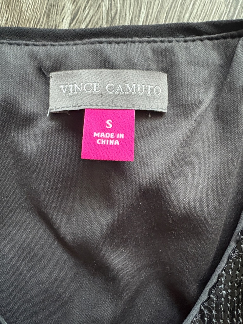 Vince Camuto Black Sequin Fringe top - Picture 5 of 8